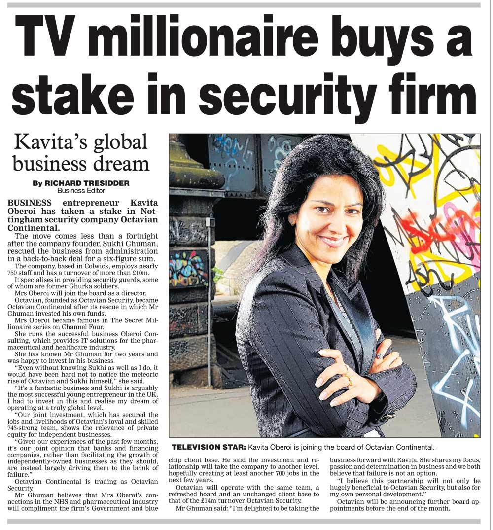 TV Millionaire buys stake in security firm