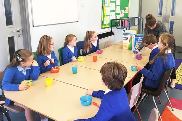 Children at Derwent Primary School's breakfast club