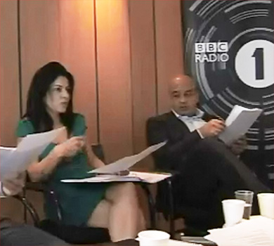 Kavita Oberoi with Shaf Rasul on Radio One