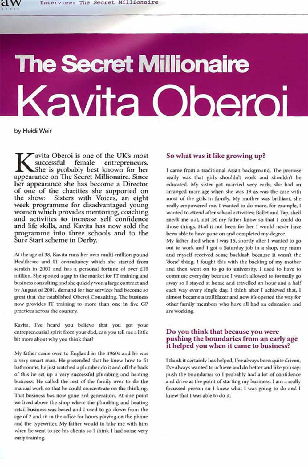 An Interview With Kavita Oberoi