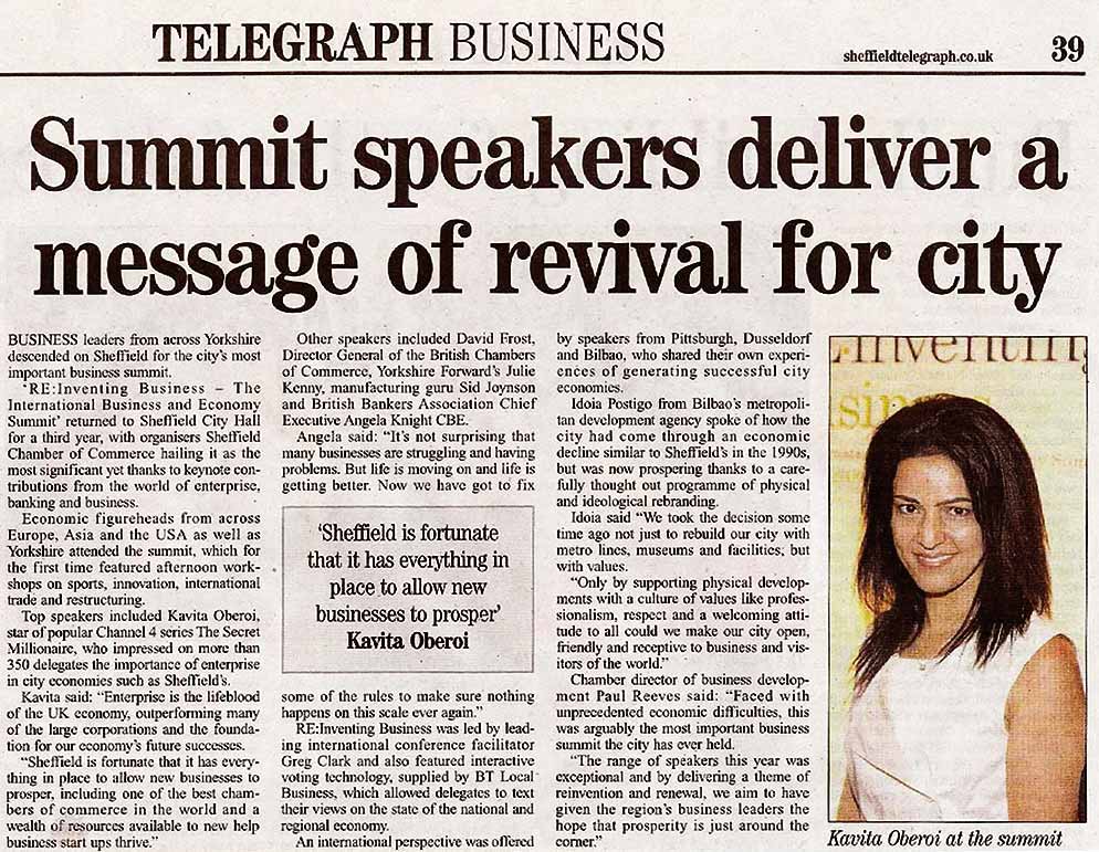 Kavita Delivers a Message of Revival For CityKavita Delivers a Message of Revival For City