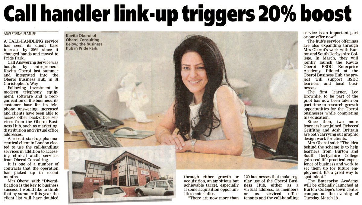 Call Handler Triggers 20% Boost - Kavita Oberoi OBE