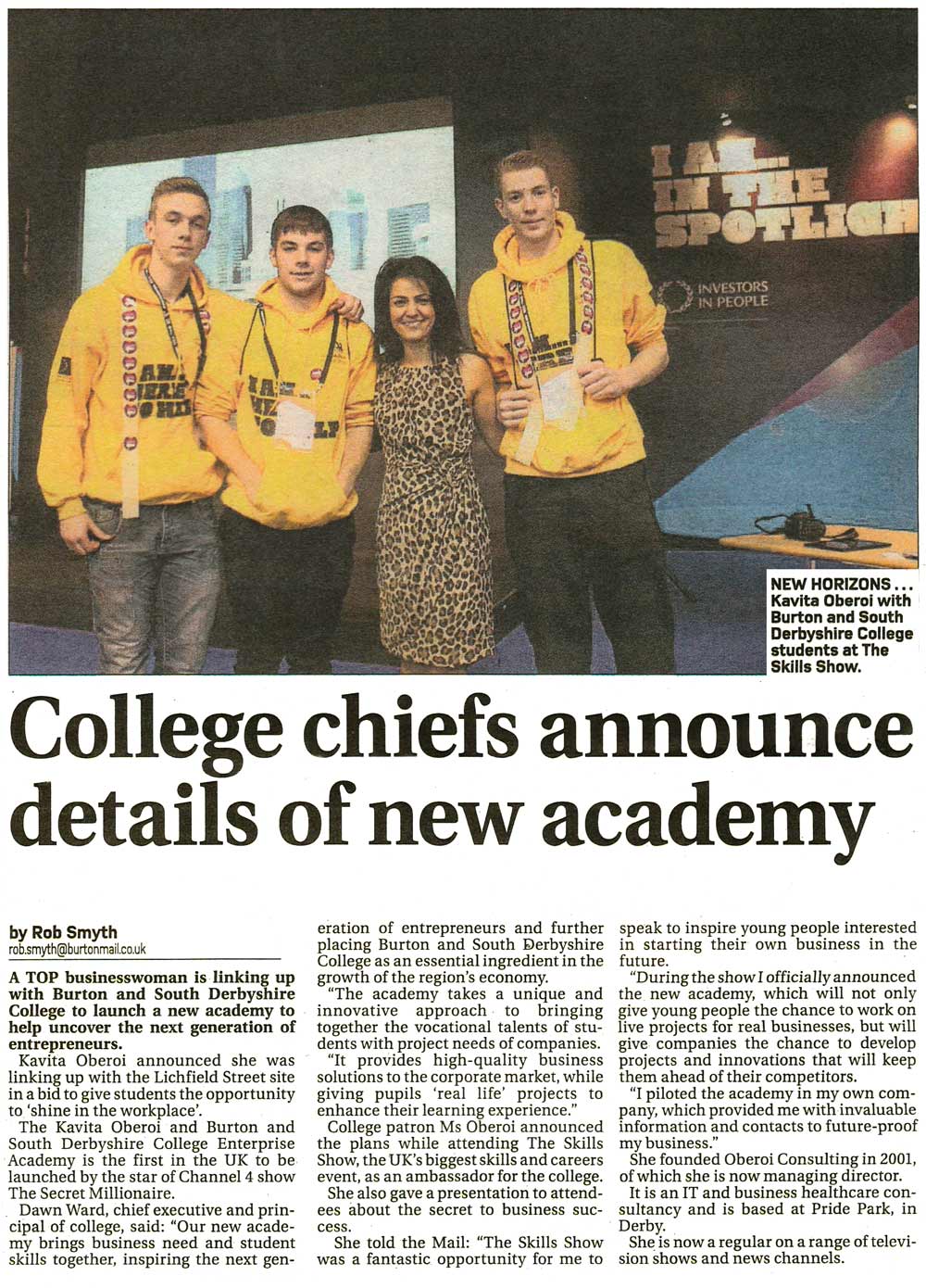 College Chiefs New Academy - Kavita Oberoi OBE